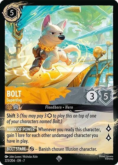 Bolt Superdog 223 204 223/204 Illumineer's Quest: Palace Heist Lorcana card