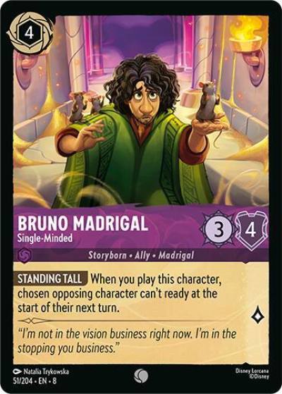 Bruno Madrigal Single Minded 51/204 Reign of Jafar Lorcana card