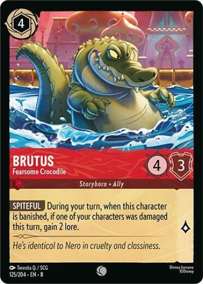 Brutus Fearsome Crocodile 125/204 Reign of Jafar Lorcana card