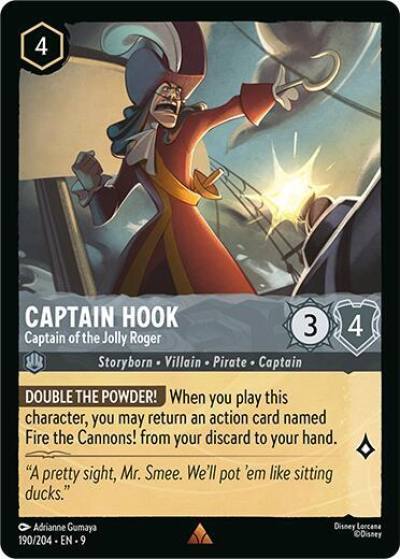 Captain Hook Captain of the Jolly Roger 190/204 Fabled Lorcana card