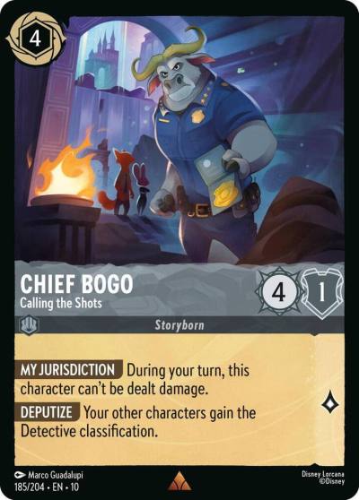 Chief Bogo Calling the Shots 185/204 Whispers in the Well Lorcana card