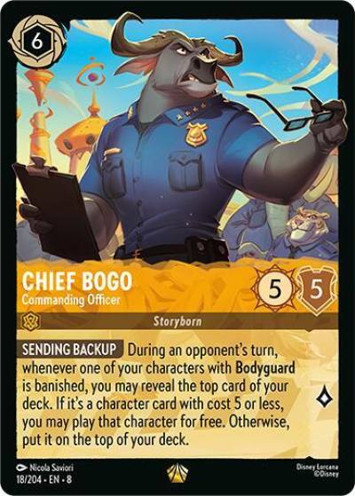 Chief Bogo Commanding Officer 18/204 Reign of Jafar Lorcana card