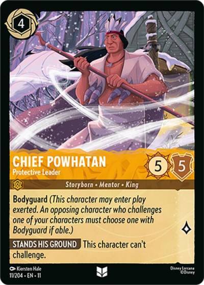 Chief Powhatan Protective Leader 11/204 Winterspell Lorcana card