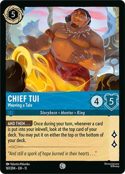 Chief Tui Weaving a Tale 161/204 Winterspell Lorcana card