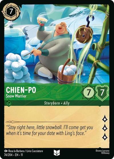 Chien Po Snow Warrior 74/204 Winterspell Lorcana card
