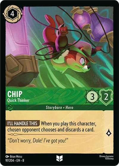 Chip Quick Thinker 97/204 Reign of Jafar Lorcana card