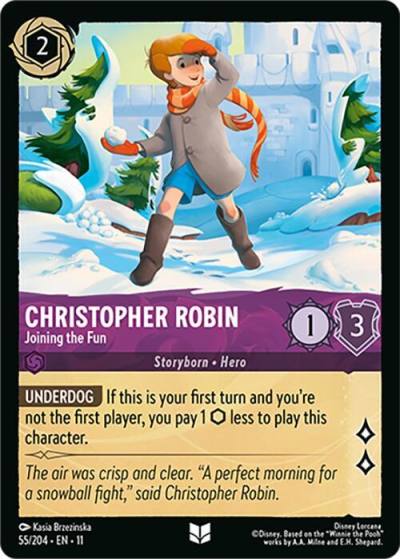 Christopher Robin Joining the Fun 55/204 Winterspell Lorcana card