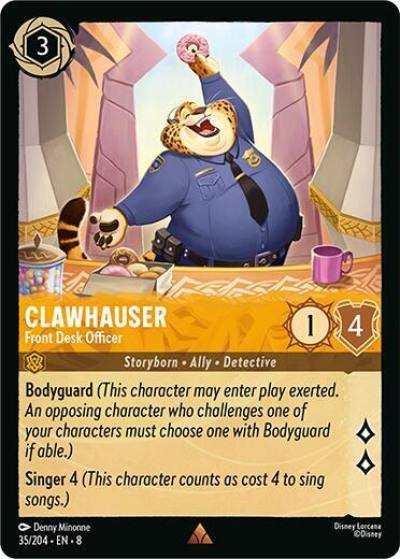 Clawhauser Front Desk Officer 35/204 Reign of Jafar Lorcana card