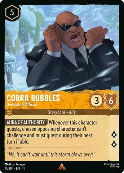 Cobra Bubbles Dedicated Official 14/204 Winterspell Lorcana card