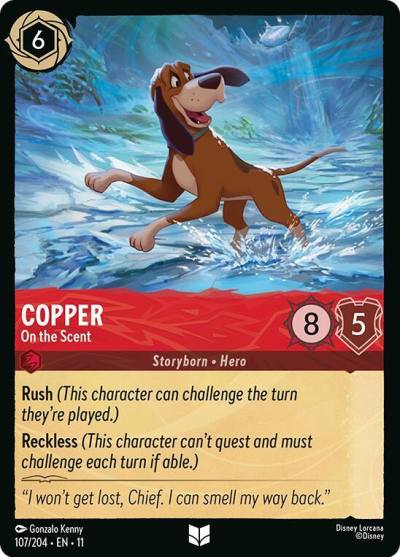 Copper On the Scent 107/204 Winterspell Lorcana card