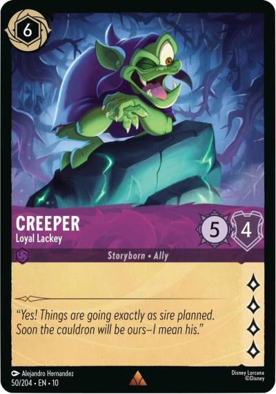 Creeper Loyal Lackey 50/204 Whispers in the Well Lorcana card