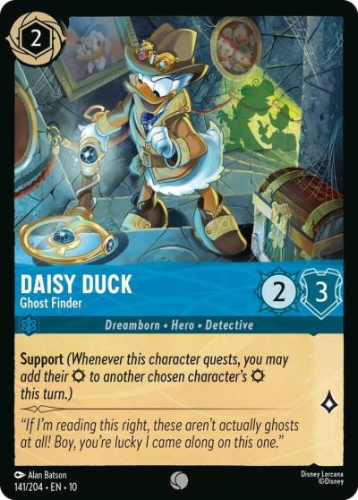 Daisy Duck Ghost Finder 141/204 Whispers in the Well Lorcana card