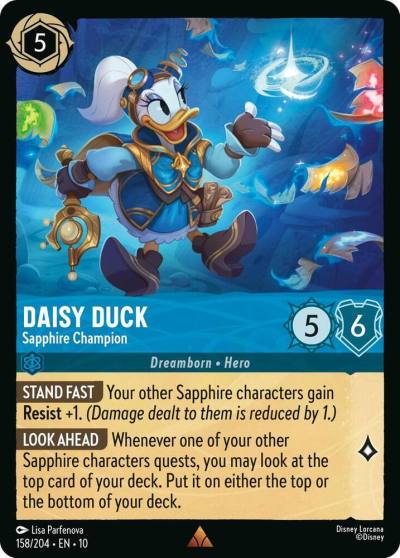 Daisy Duck Sapphire Champion 158/204 Whispers in the Well Lorcana card