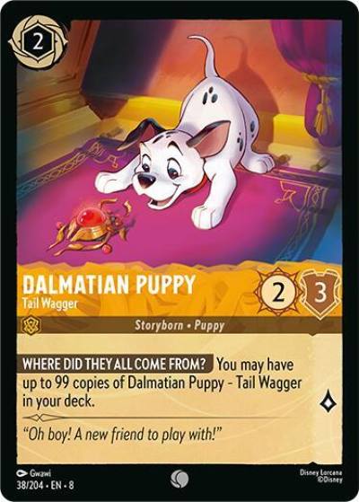 Dalmatian Puppy Tail Wagger 38/204 Reign of Jafar Lorcana card