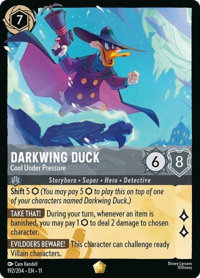 Darkwing Duck Cool Under Pressure 192/204 Winterspell Lorcana card