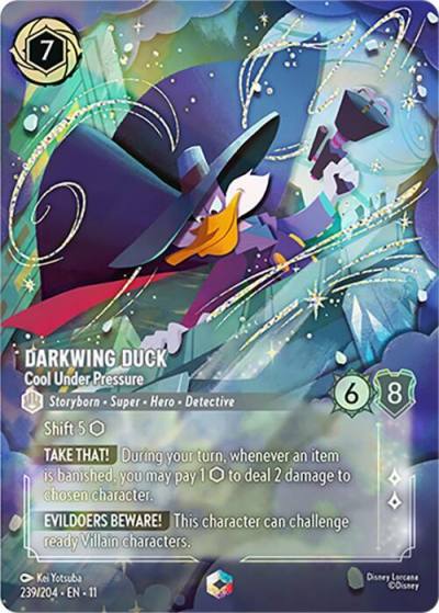 Darkwing Duck Cool Under Pressure Enchanted 239/204 Winterspell Lorcana card