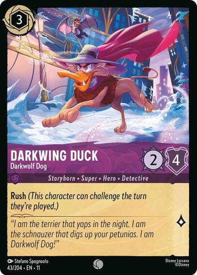 Darkwing Duck Darkwolf Dog 43/204 Winterspell Lorcana card