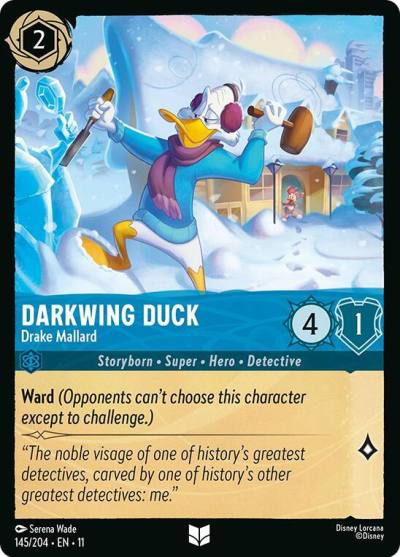 Darkwing Duck Drake Mallard 145/204 Winterspell Lorcana card