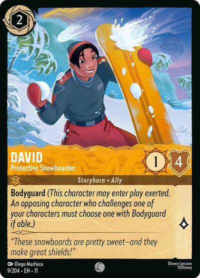 David Protective Snowboarder 9/204 Winterspell Lorcana card