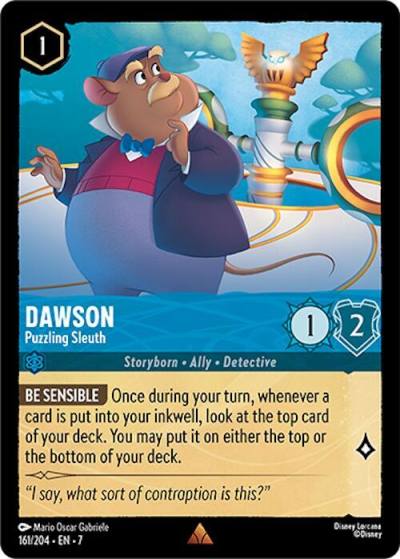Dawson Puzzling Sleuth 161/204 Archazia's Island Lorcana card