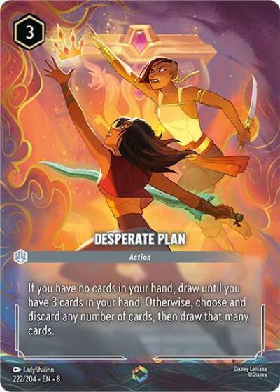 Desperate Plan Enchanted 222/204 Reign of Jafar Lorcana card