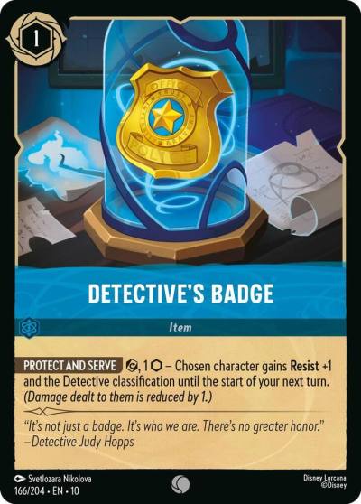 Detectives Badge 166/204 Whispers in the Well Lorcana card