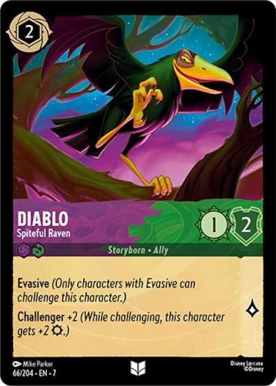 Diablo Spiteful Raven 66/204 Archazia's Island Lorcana card