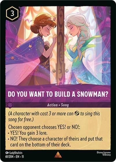 Do You Want To Build A Snowman 61/204 Winterspell Lorcana card