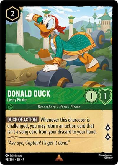 Donald Duck Lively Pirate 98/204 Archazia's Island Lorcana card