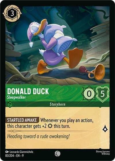 Donald Duck Sleepwalker 83/204 Fabled Lorcana card