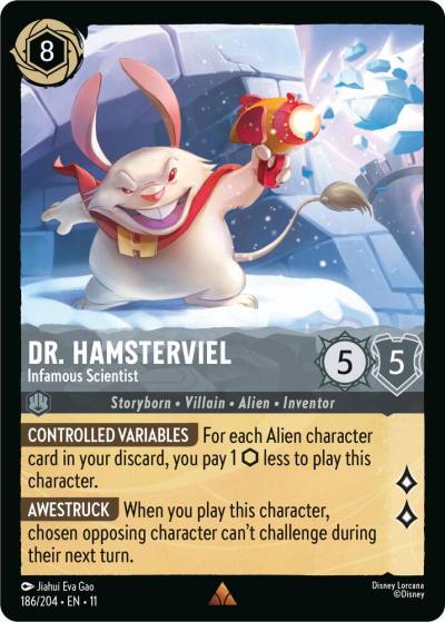 Dr Hamsterviel Infamous Scientist 186/204 Winterspell Lorcana card