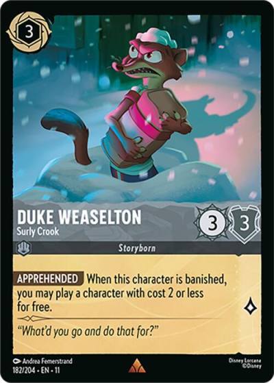 Duke Weaselton Surly Crook 182/204 Winterspell Lorcana card