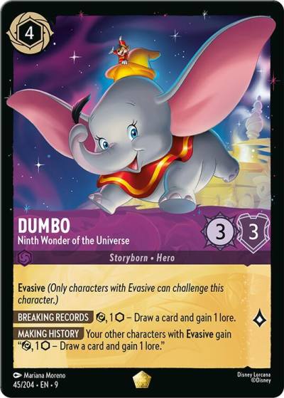 Dumbo Ninth Wonder of the Universe 45/204 Fabled Lorcana card