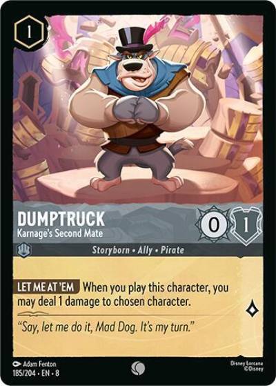 Dumptruck Karnages Second Mate 185/204 Reign of Jafar Lorcana card