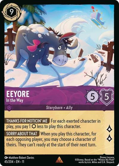 Eeyore In the Way 45/204 Winterspell Lorcana card