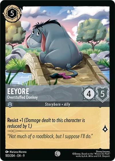 Eeyore Overstuffed Donkey 183/204 Fabled Lorcana card