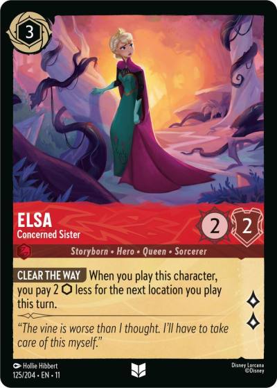Elsa Concerned Sister 125/204 Winterspell Lorcana card
