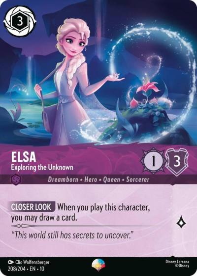 Elsa Exploring the Unknown Epic 208/204 Whispers in the Well Lorcana card