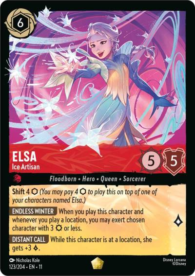 Elsa Ice Artisan 123/204 Winterspell Lorcana card