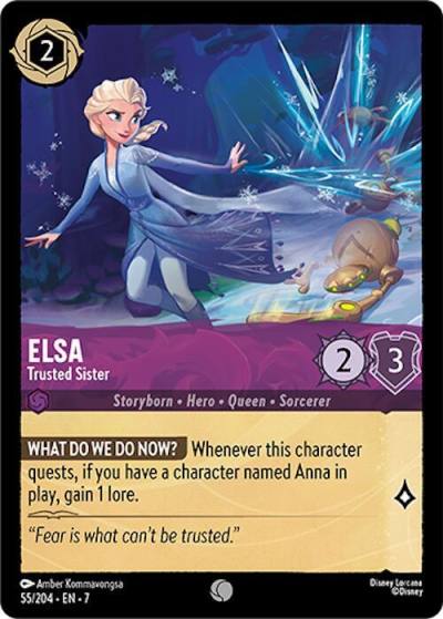 Elsa Trusted Sister 55/204 Archazia's Island Lorcana card