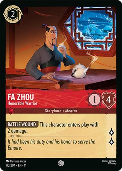 Fa Zhou Honorable Warrior 110/204 Winterspell Lorcana card