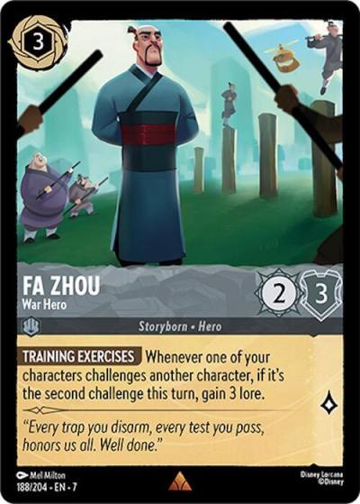 Fa Zhou War Hero 188/204 Archazia's Island Lorcana card