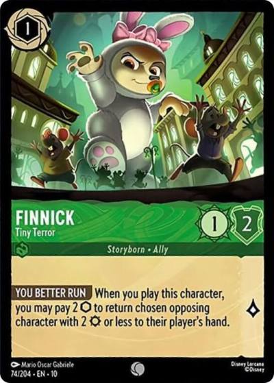 Finnick Tiny Terror 74/204 Whispers in the Well Lorcana card