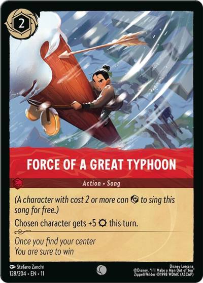 Force of a Great Typhoon 128/204 Winterspell Lorcana card