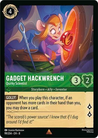 Gadget Hackwrench Quirky Scientist 99/204 Reign of Jafar Lorcana card