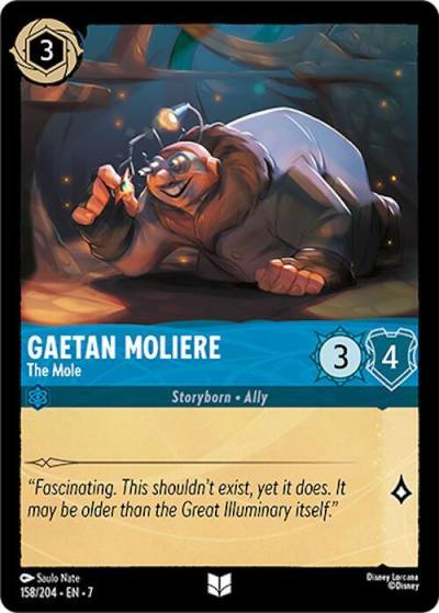 Gaetan Moliere The Mole 158/204 Archazia's Island Lorcana card