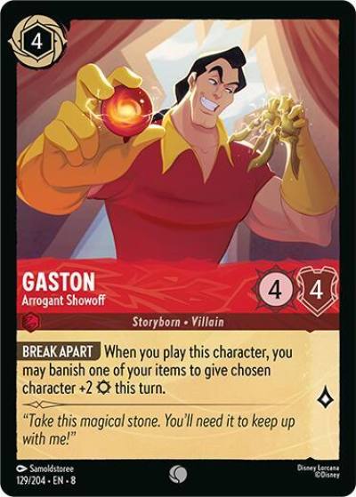 Gaston Arrogant Showoff 129/204 Reign of Jafar Lorcana card