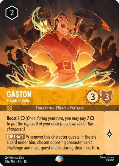 Gaston Frightful Bully Epic 206/204 Whispers in the Well Lorcana card