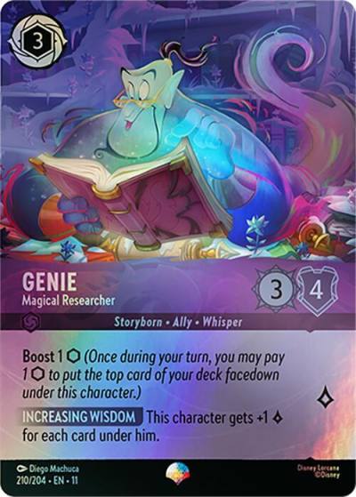Genie Magical Researcher Epic 210/204 Winterspell Lorcana card