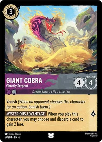 Giant Cobra Ghostly Serpent 57/204 Archazia's Island Lorcana card